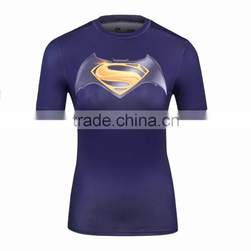 Women Avengers Dawn Of Justice Bat-man Vs Superman/Captain America/Wonder Women T Shirt Fitness Tee Tops