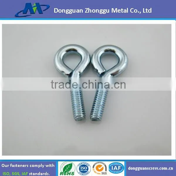 Open loop lag eye screw steel fastener