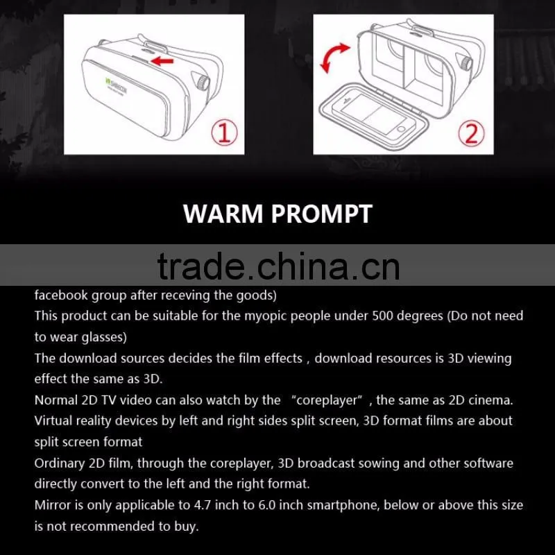 Most popular VR SHINECON cast headset Virtual Reality 3D glasses for your private home theater