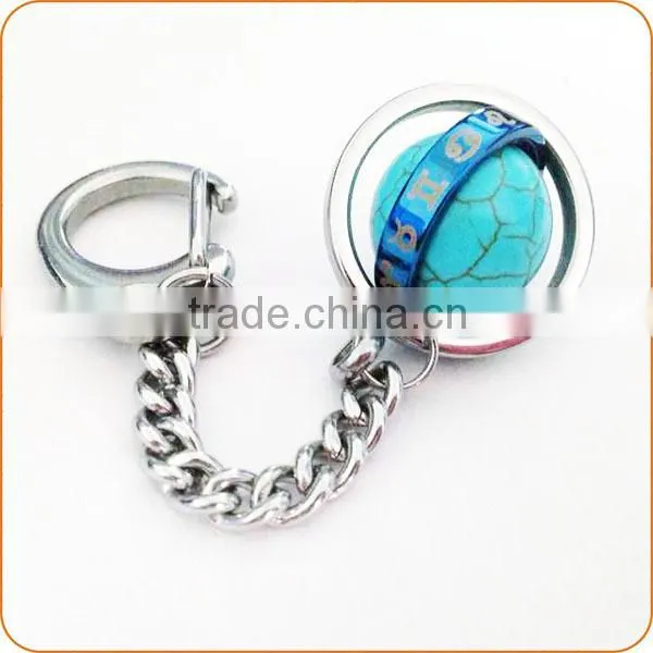 3d Custom Shaped Keychain Swivel Turquoise Ball Keychain