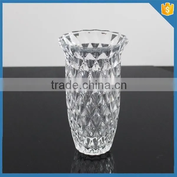 home goods decoration diamond design crystal glass cylinder vases