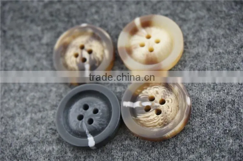 chinese wholesale horn 4-holes resin button for garment accessories