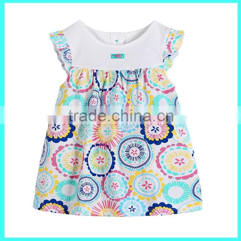 Wholesale short-sleeve cotton kid girls princess baby dress pictures for summer