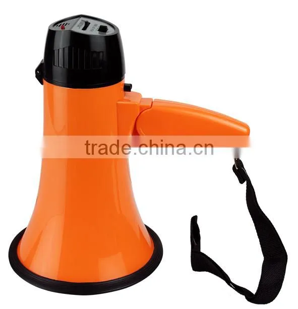 portable megaphone with sliding talk and siren switch button