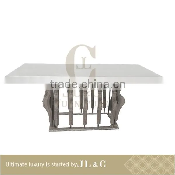 AT02-32 Handmade Dinning Table Stainless Steel Stand from JL&C Luxury Furniture Latest Designs (China Supplier)