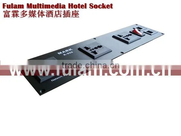 Aluminium type USB+HDMI+AV+VGA+RJ45+RJ11+AC Power Wall socket for Hotel