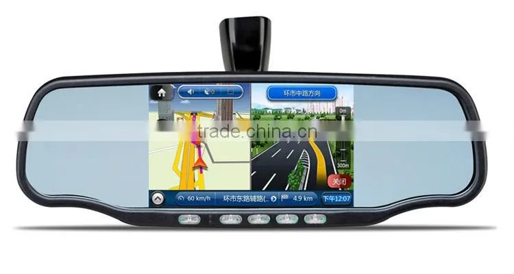 2013 New Arrival !Rear View Mirror Device +GPS + Car DVR+blutooth+two TF card slot+free map
