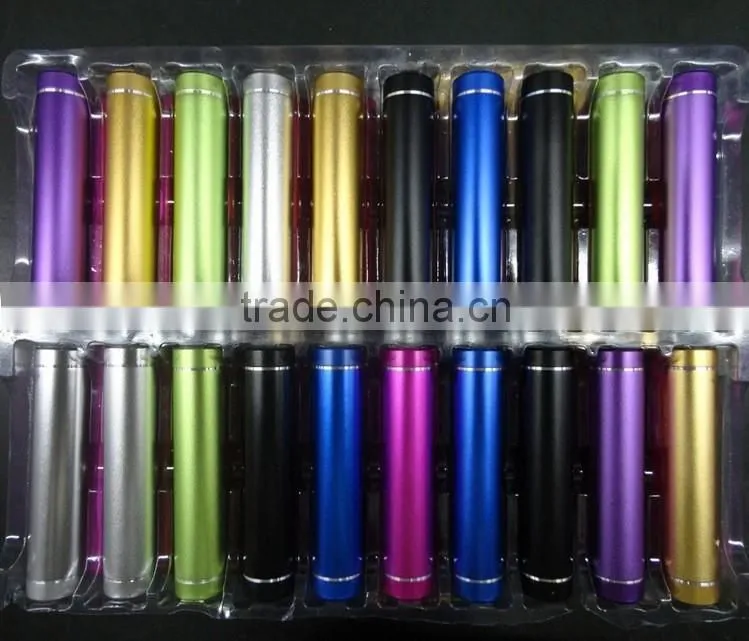 2016 2600mah Colorful Cylinder Smart Power bank with flashlight
