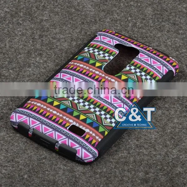 C&T Hot triangle printing 2 in 1 combo case For LG L FINO D290 / D295 phone