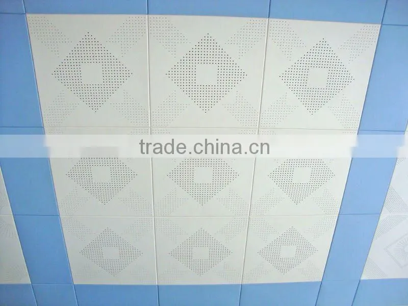 Perforated metal lay in 2x2/600*600 ceiling tiles/lay on ceiling 595*595(ISO9001,CE)