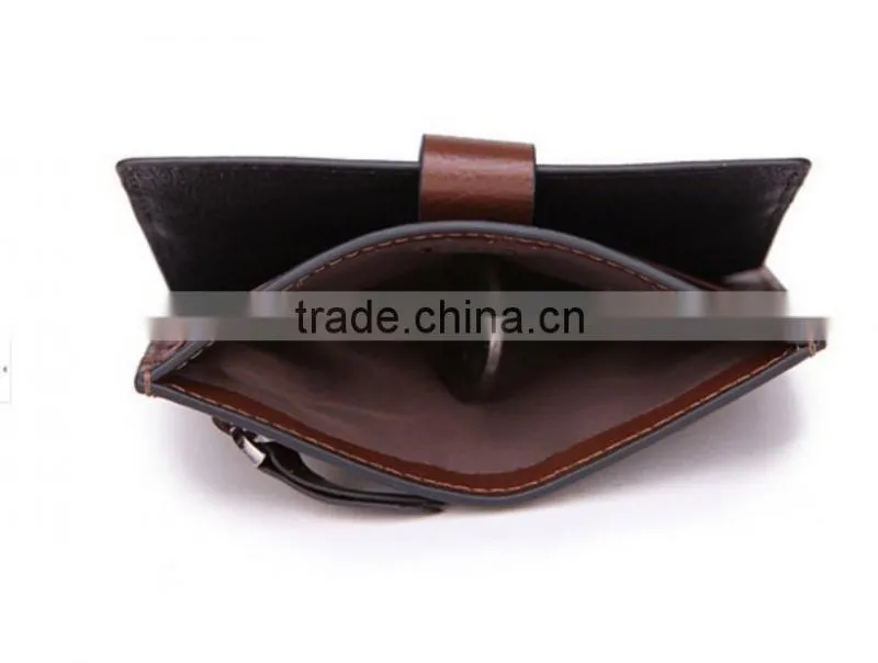 Factory OEM super slim full protect snap closure lightweight braided leather slim bag