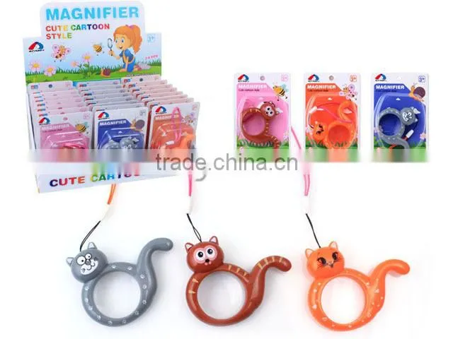 Lovely cartoon cat kids mini magnifying glass toy