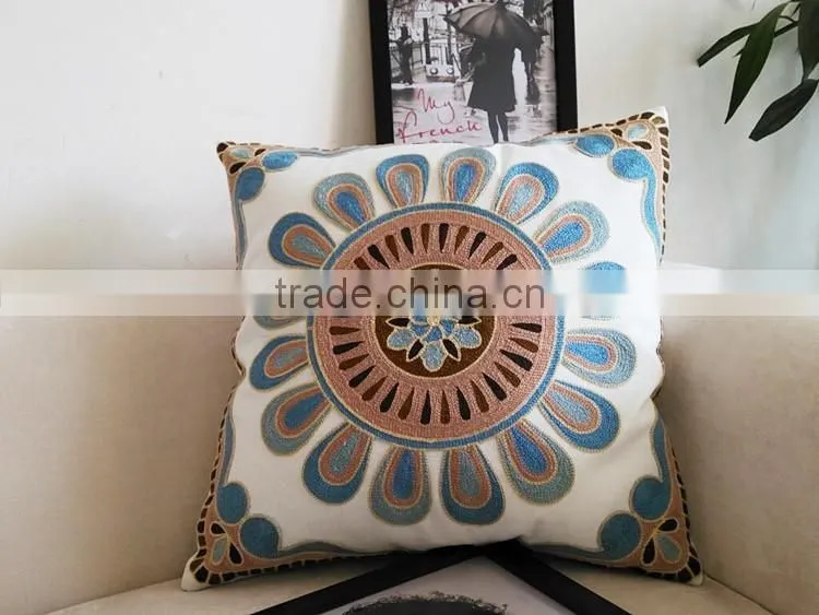 High Quality Household Embroidery Cotton Pillow Case Cover, Living Room Sofa Chair Office Squire Geometric Cushion Cover