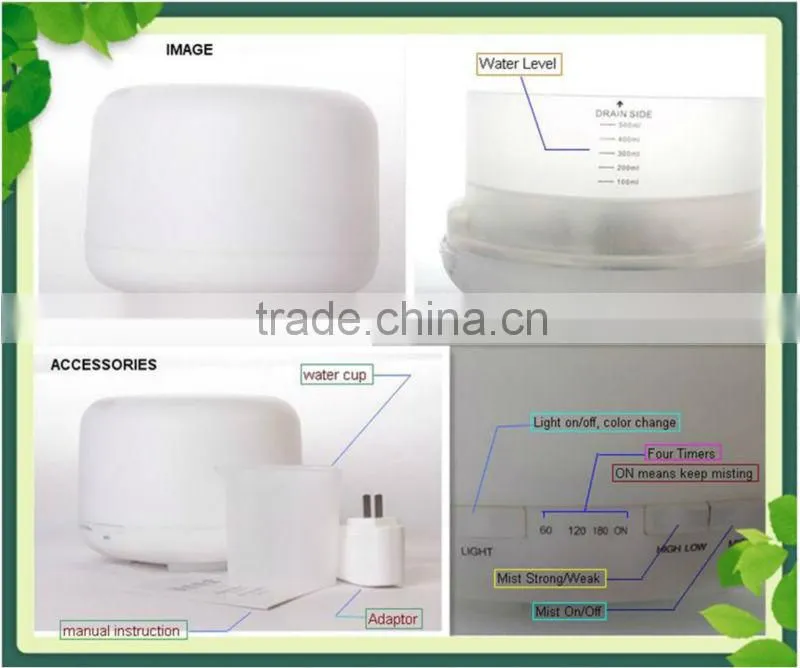 500ML Aromatherapy Diffuser, Essential Oil Diffuser,Large Ultrasonic Aroma Diffuser BK-EG-FD04