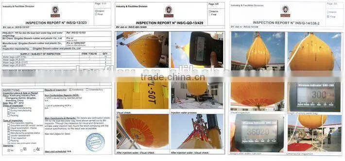 Offshore Crane / Davit / Derrick Proof Load Test Water Bag and Load Cell