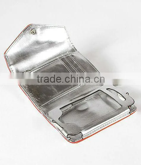 stylish pu/pvc foldover wallet for Iphone