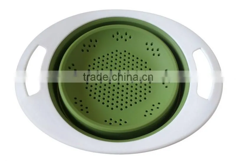 Wholesale High quality food grade fruits and vegetables collapsible silicone colander