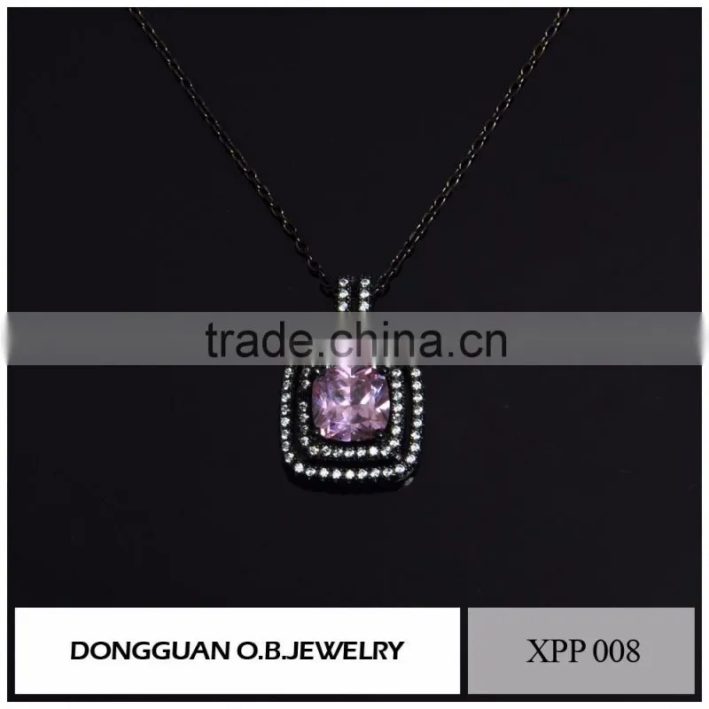 Girls Womens Silver Pendant Necklace With Crystal Pendant Design With Factory Price