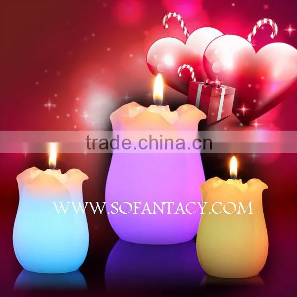 Christmas tree shape led wax candle.colour changing led wax candle wedding decoration