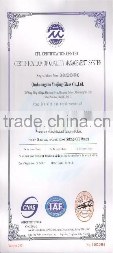 6.38mm/ 8.38mm /10.38mm/12.38mm Laminated Glass with CE and ISO9001