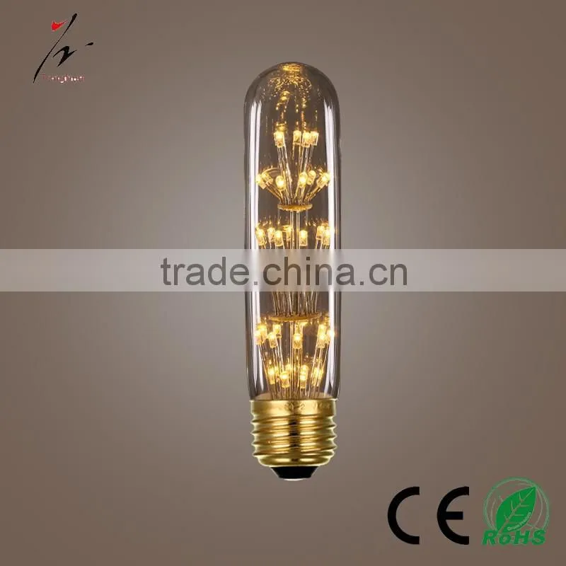 T30 125mm/185mm/300mm Led Firework Light Bulb 3W E27 Retro Dimmable Led Lamp