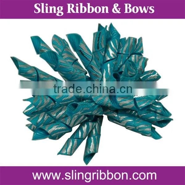 Zebra Stripe Curly Ribbon Clip For Hair