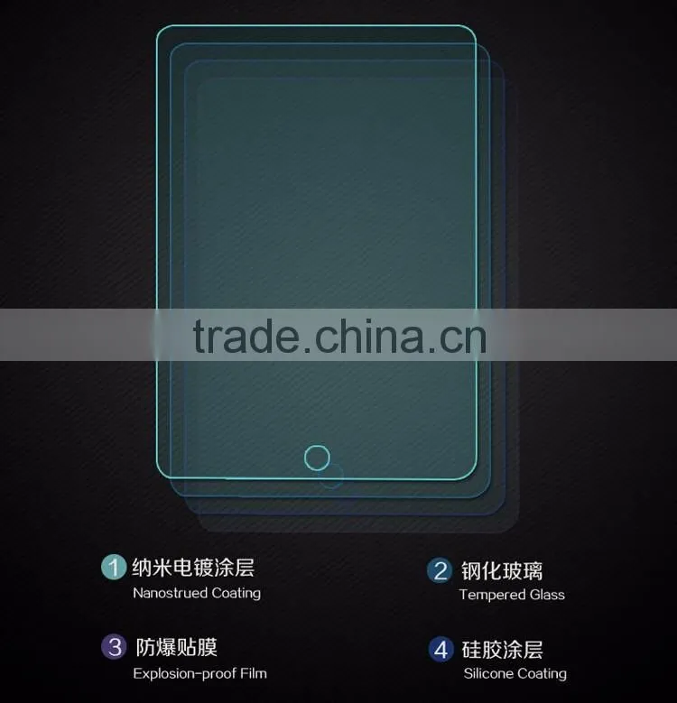 Hot selling shock-proof Tempered glass screen protector for Apple IPAD 5(Air)/6(Air)
