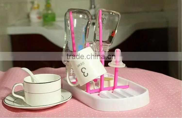 Custom BPA free colorful plastic drying rack for baby water bottle