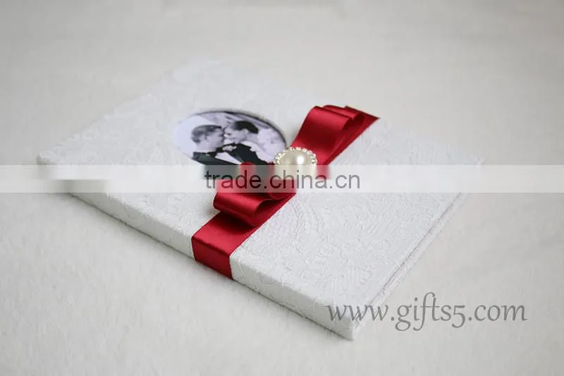 Wholesale Special Hard Cover White Wedding Guest Books