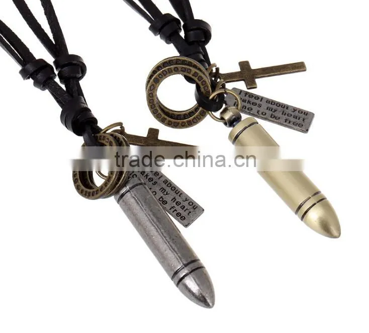 New product Vintage leather strap necklace