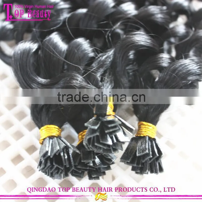 2016 Hot Sale Stick Tip Curly Hair Extensions Wholesale Price Very Natural Stick Tip Curly Hair Extensions