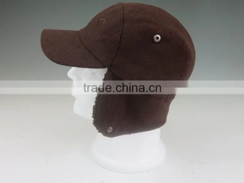 Winter Baseball Cap with Fleece and Ear Muff