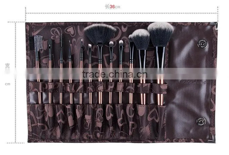 free samples! hot 12 pcs heart&love high end personalized makeup brush sets