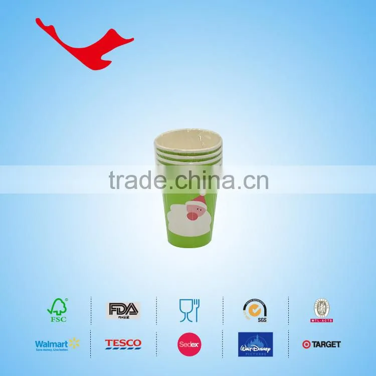 PE coated sing wall disposable paper cups for Christmas Day