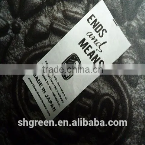 Dull surface polyester satin care printing label