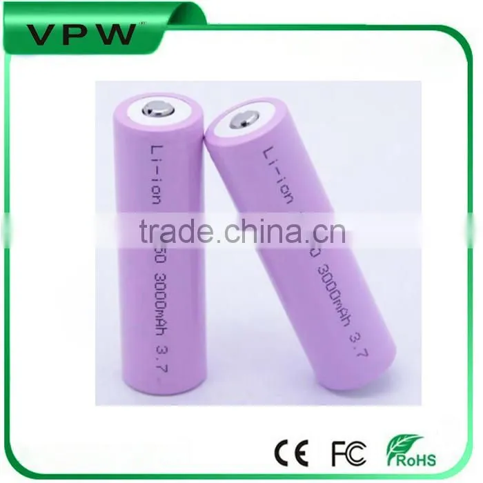 Quality assurance flat 3.7v cylinder lithium ion battery