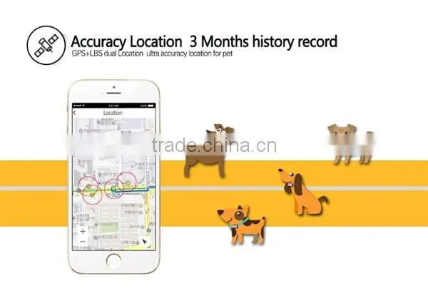 Mini Pet GPS Tracker D69 Waterproof GPS Pet Tracker Collar with App Google Map