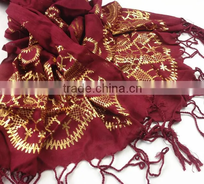 2015 new cheap glittering viscose shawl