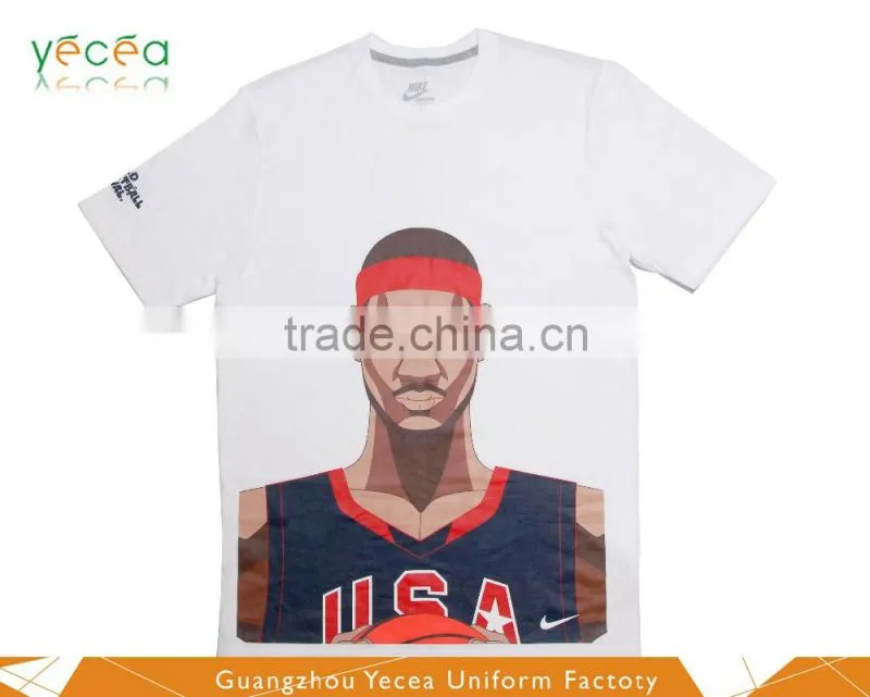 2016 latest soft 100%cotton classical breathable 3D printing outdoor sport T-shirt workwear wholesale