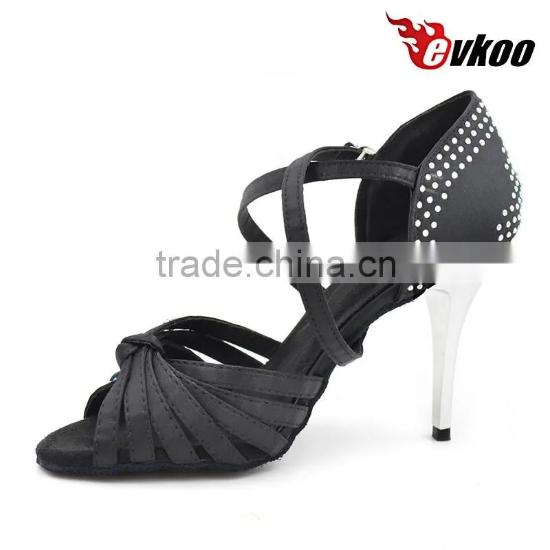 8.5cm high heel Black satin shiny dance shoe covers