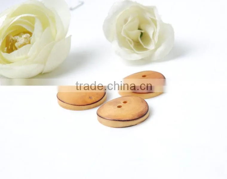 2 holes natural burnt boxing wood coat sweater button