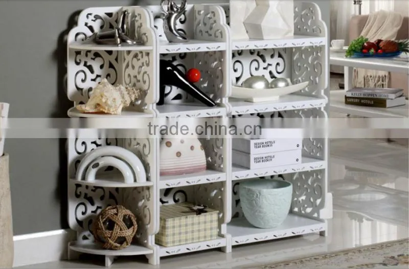 DIY waterproof pure white color wooden cube bookcase (FH-BL0736)