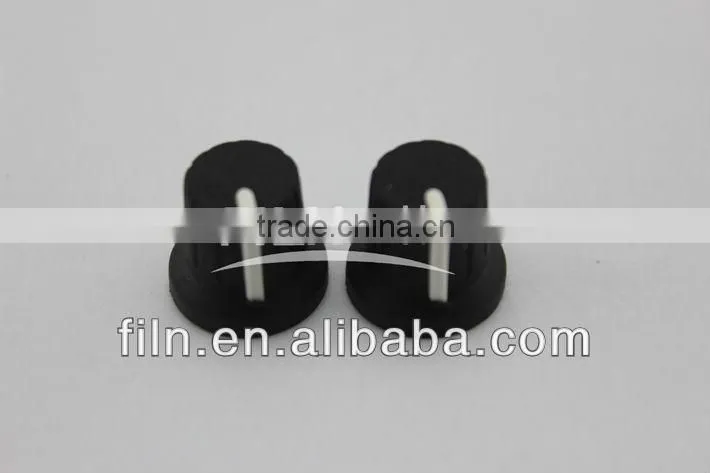 black miniature round bakelite door knobs
