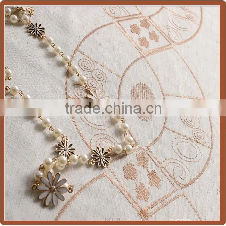 2016 hot sale Beautiful polycotton embroidery french window curtains fabric