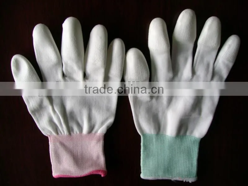 ESD gloves, HAND GLOVE plastic dropping on fabric gloves