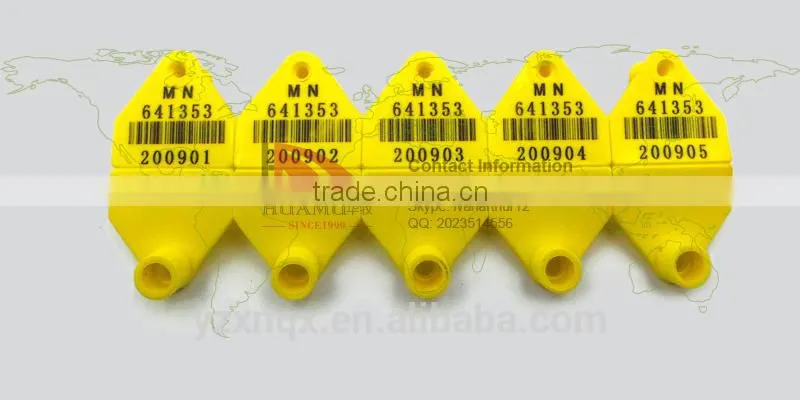 livestock ear tag for sheep /goat / pig in yellow 32*32 mm