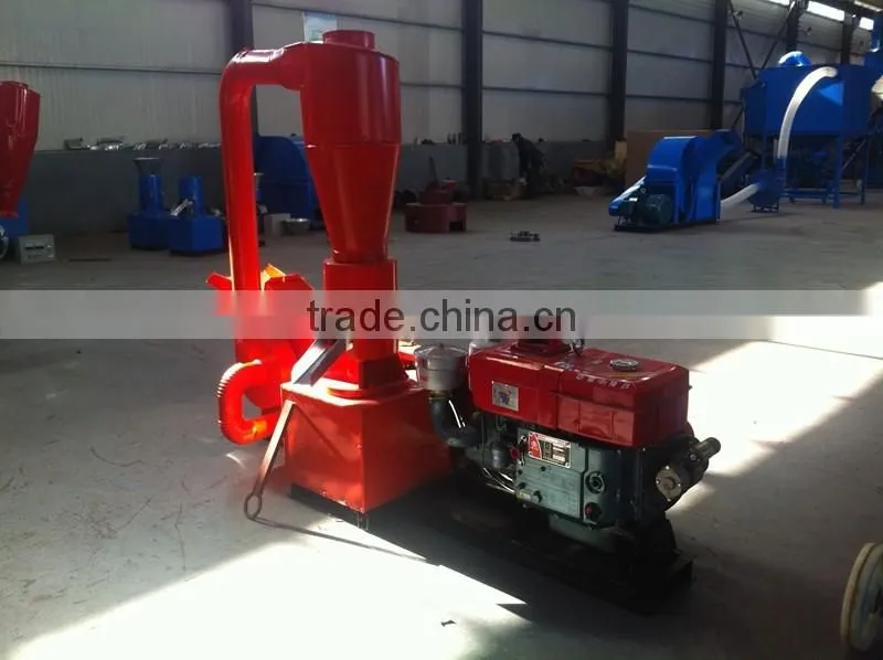make your own pellets use diesel motor drived combind pellet mill with crusher