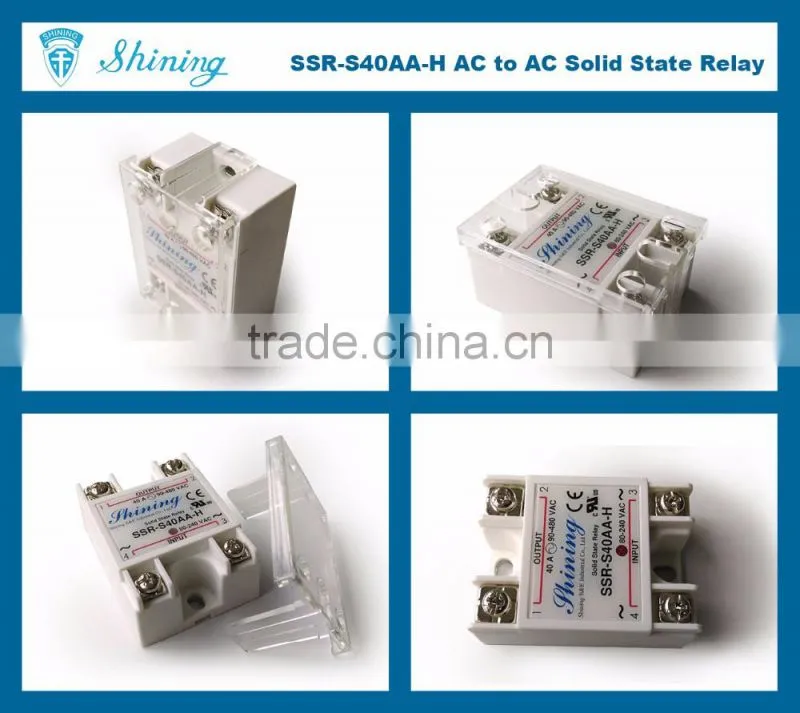 SSR-S40AA-H AC to AC Large 24V AC SSR Kinds Of 40A 220V Power Relays