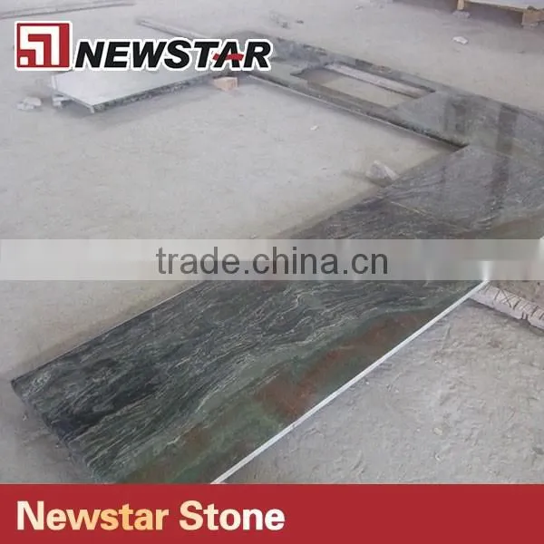 Prefabricated kitchen counter tops multicolor green granite countertop