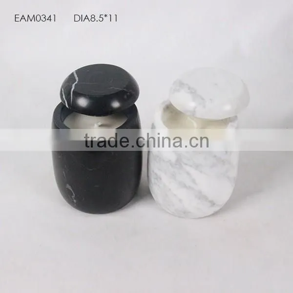 Custom Ceramic Candle Jars With Cement Graven With Soy Wax Personalized Scented candle jar
